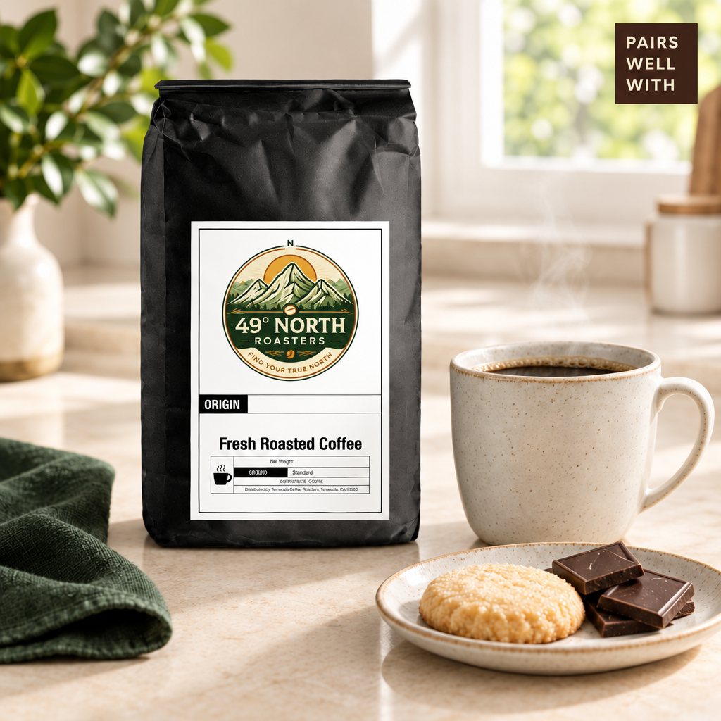 Mocha pairing photo with a dark square PAIRS WELL WITH label