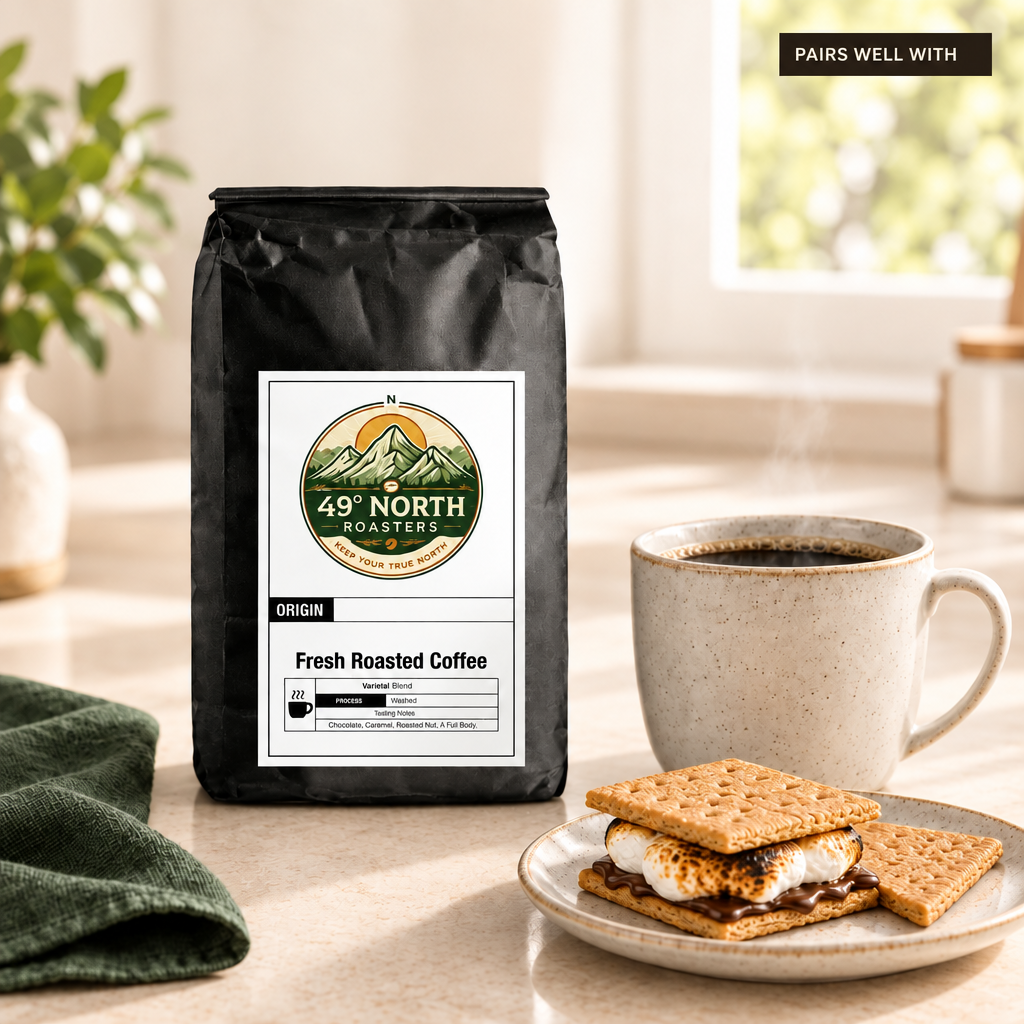 Smores pairing photo with a small dark rectangular PAIRS WELL WITH label in the top-right corner